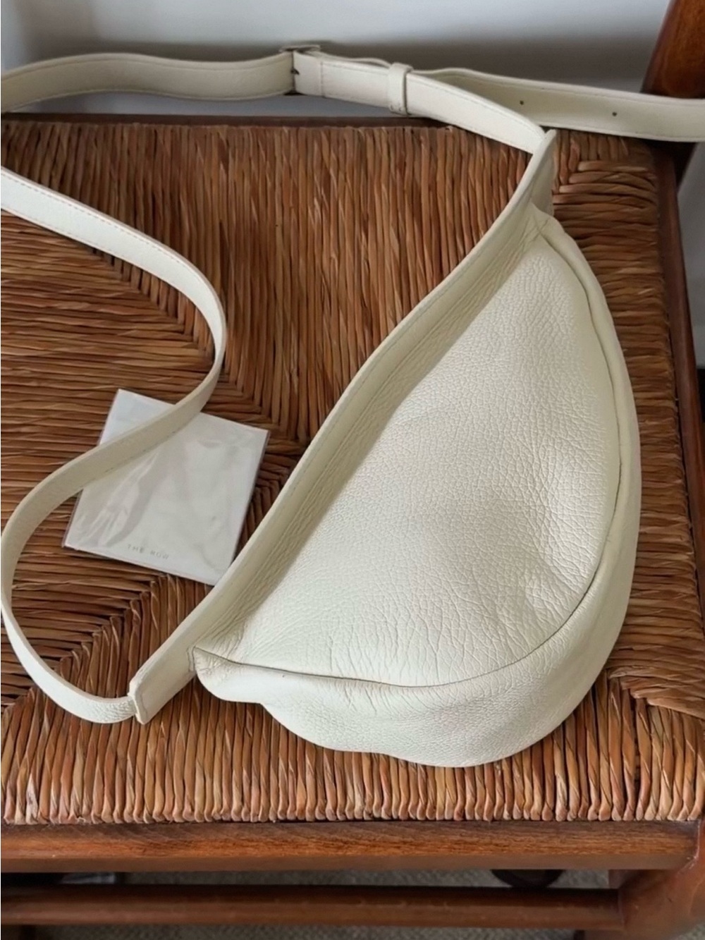 The Row Slouchy Banana Bag Small Cream Leather Crossbody Bag